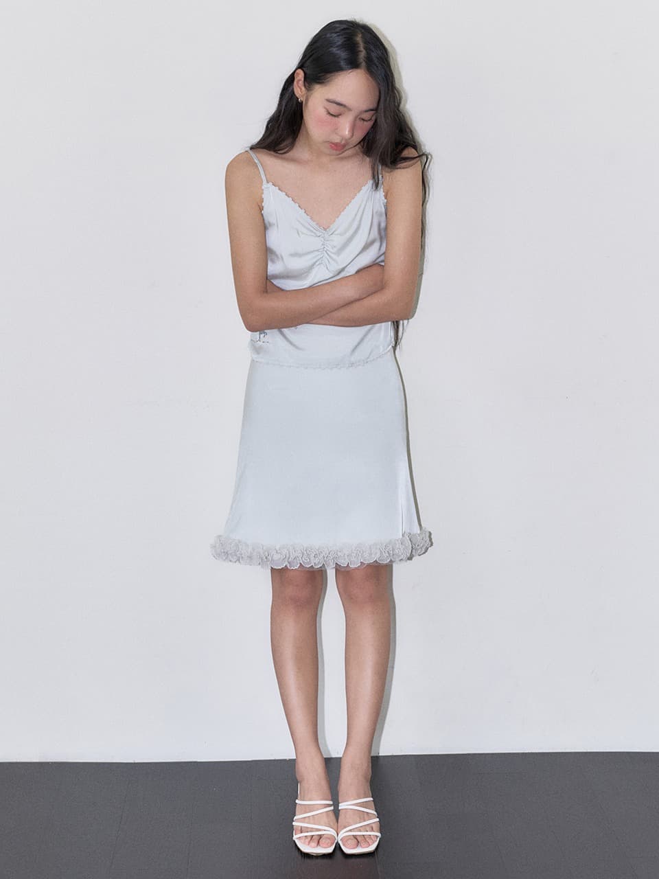 DOUBLE LAYER LACE SKIRT (MINT)