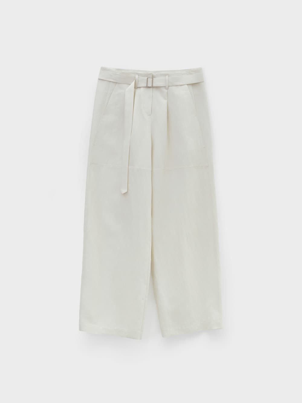 Wide-Fit Belted Pants_Ivory
