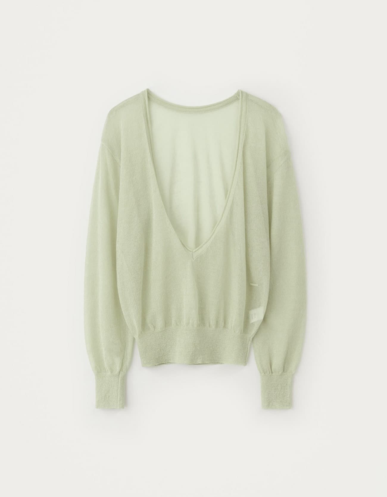 6.24 출고 Light Deep V-Neck Knit - Mint