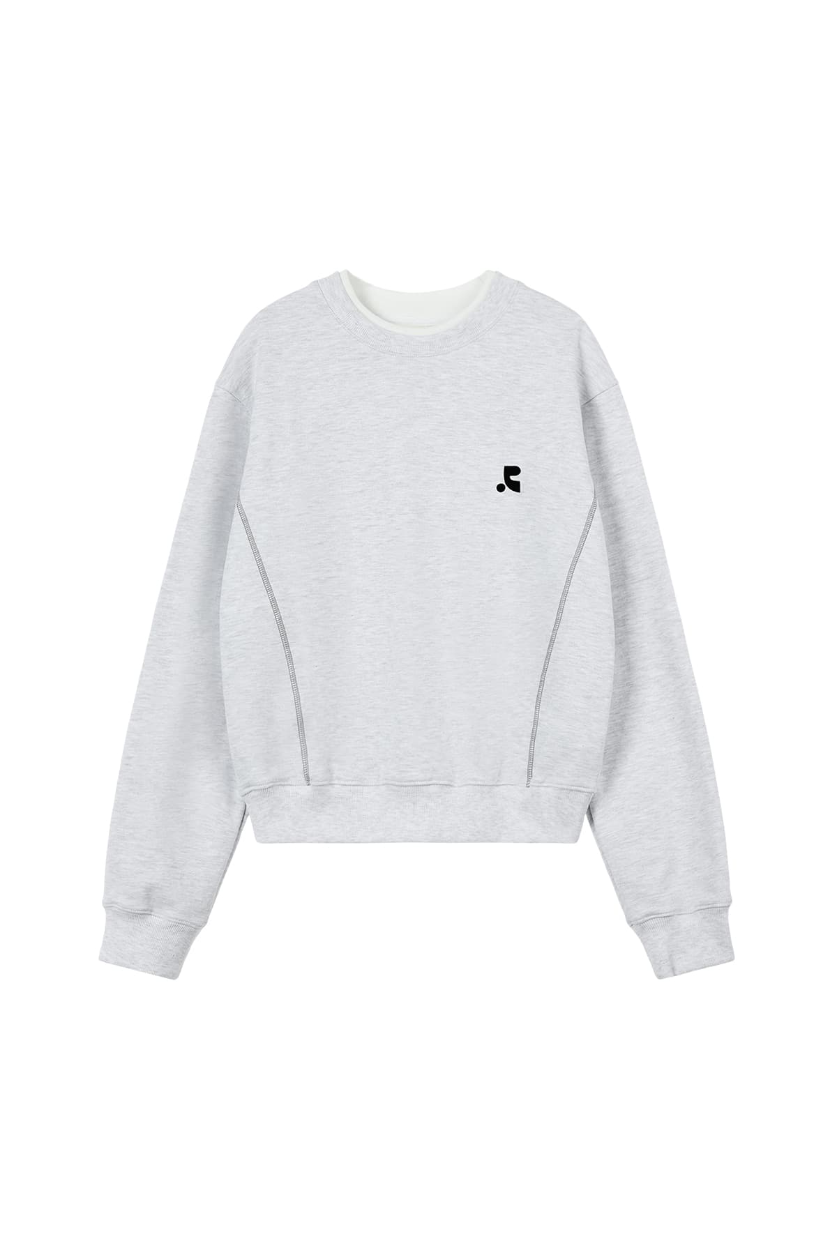 LAYERED SWEATSHIRT - LIGHT GREY