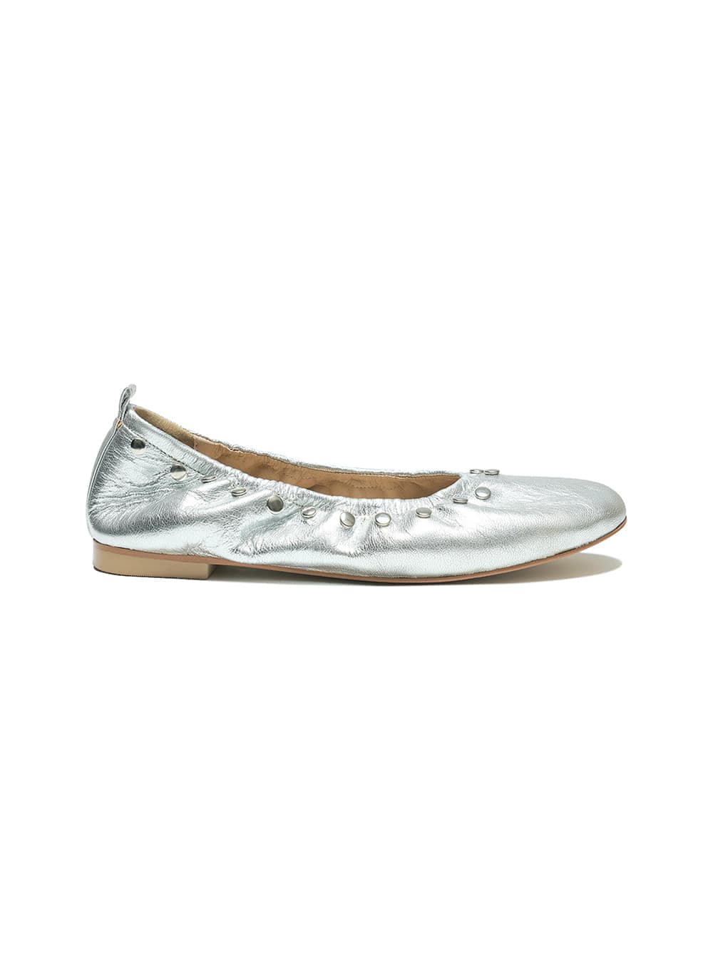 STUDDED POINTED FLAT SHOES_SILVER