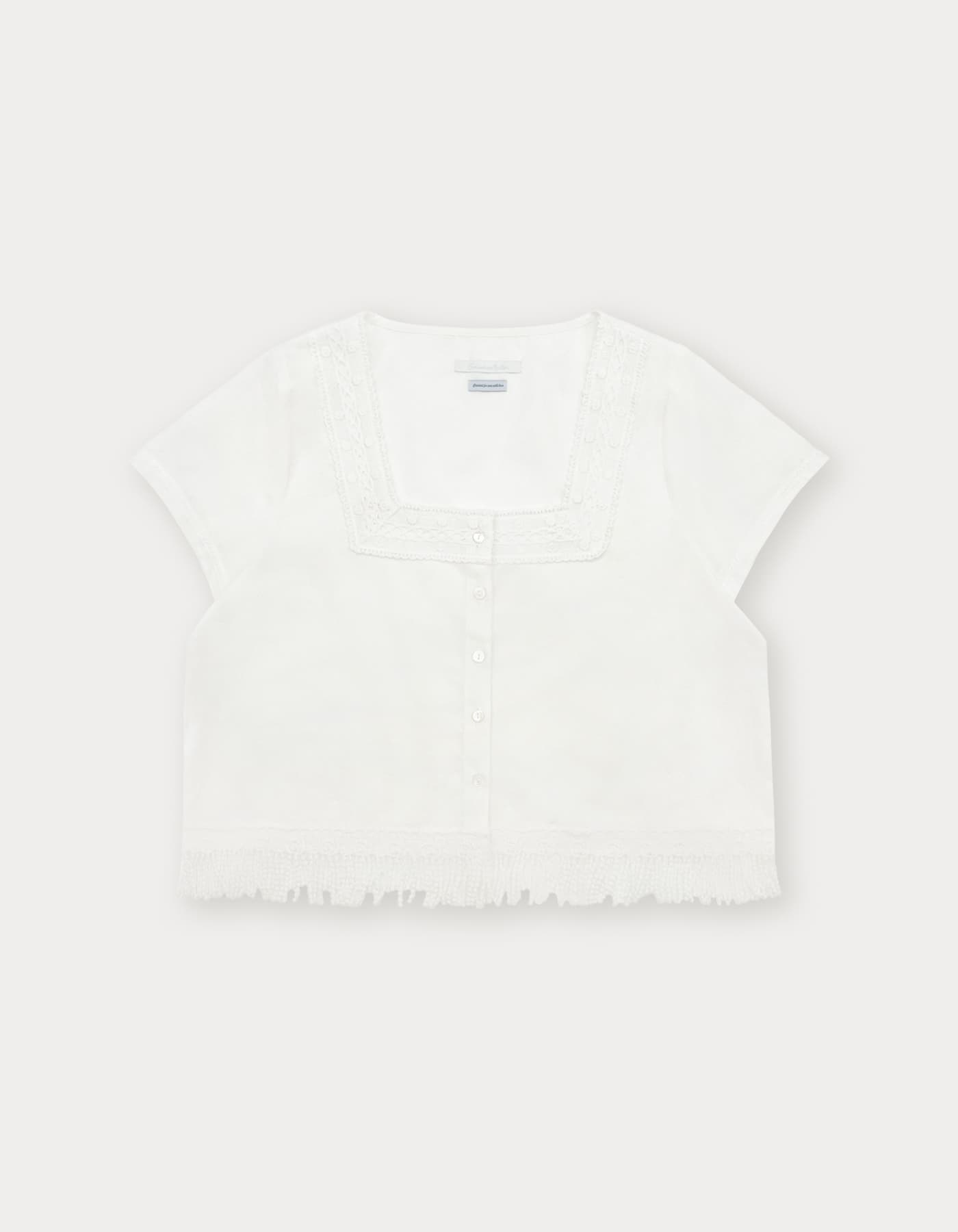 Fringe Lace Blouse - Ivory