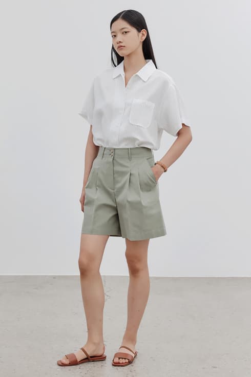 23MN cotton baggy half pants [2colors]
