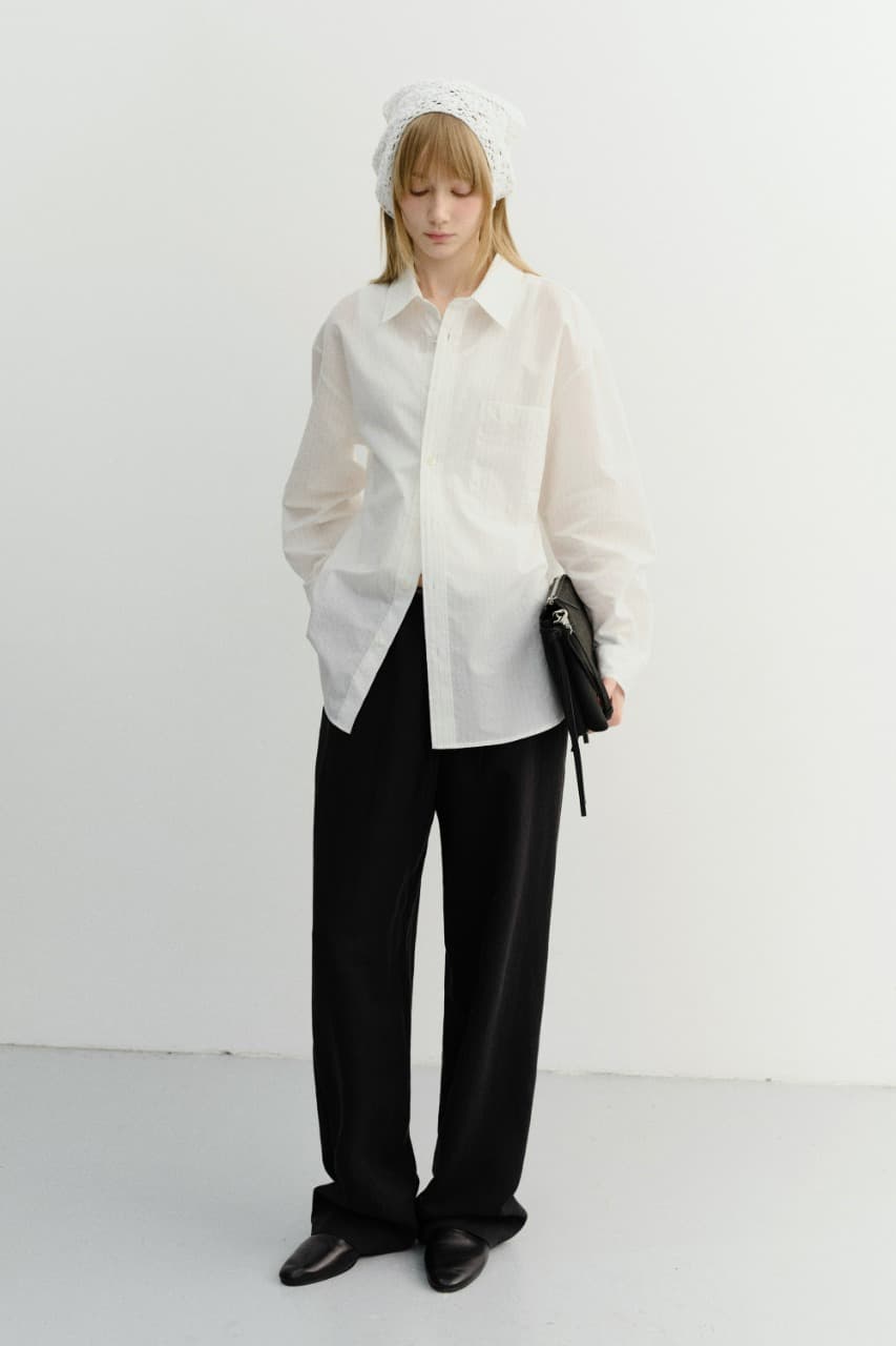 UNISEX SUMMER BREEZE STRIPED OVERSHIRT WHITE_UDSH6B126WT