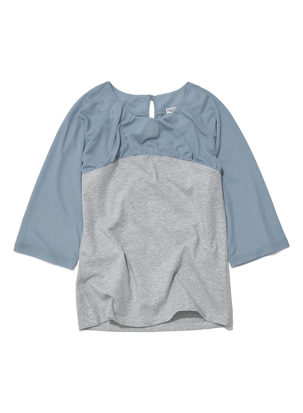 SHIRRING BUSITER COMBI TOP_MELANGE
