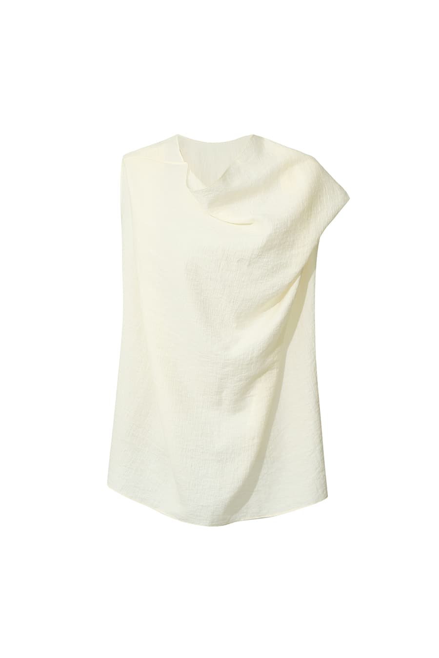 DRAPE SLEEVELESS BLOUSE [IVORY]