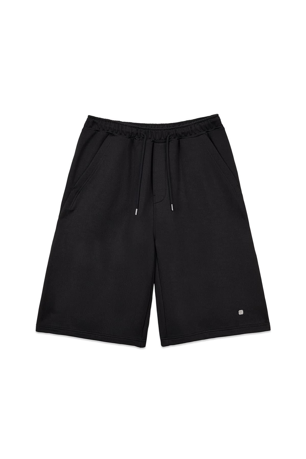 BACK POCKET GLITTER BERMUDA SWEATPANTS FOR MEN IN BLACK