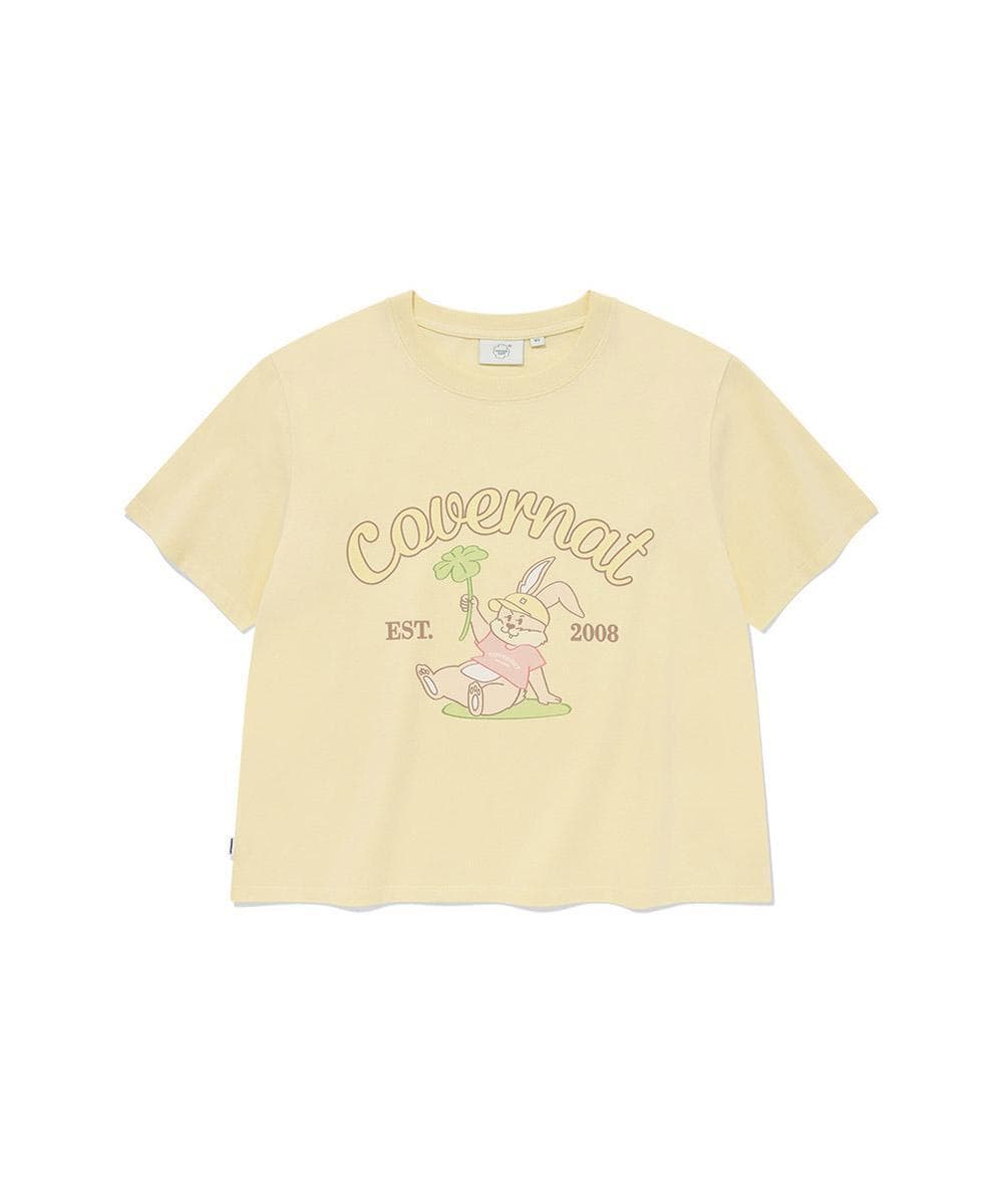 우먼 씨팅 클로버니 티셔츠 Light Yellow
