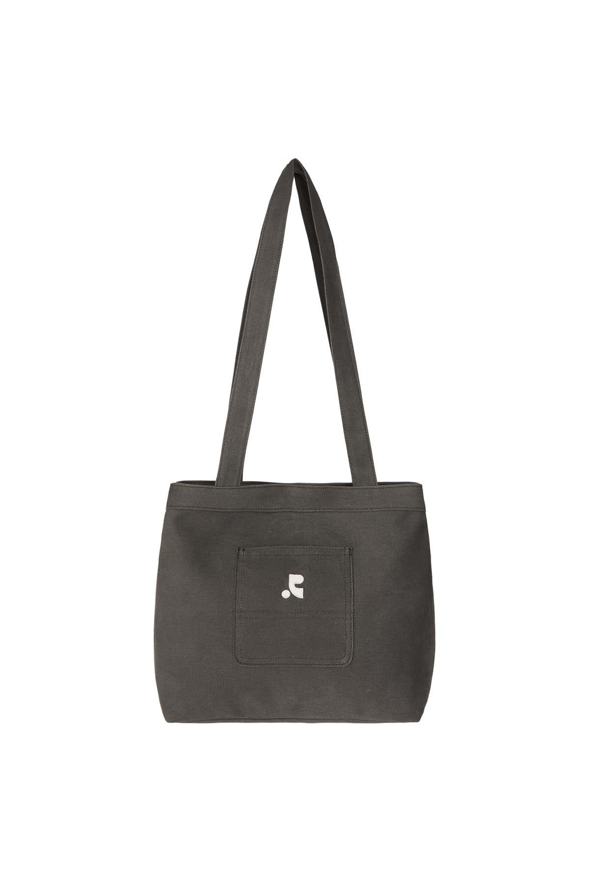 RR WASHED COTTON SHOULDER BAG - CHARCOAL