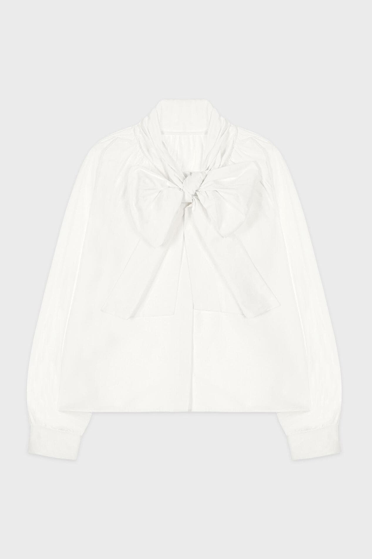 Big Ribbon Tie Blouse (Cream)