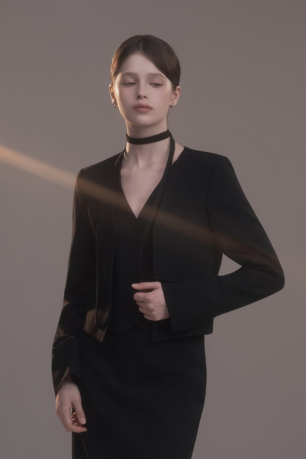 Vest Layered Suit Jacket - Black