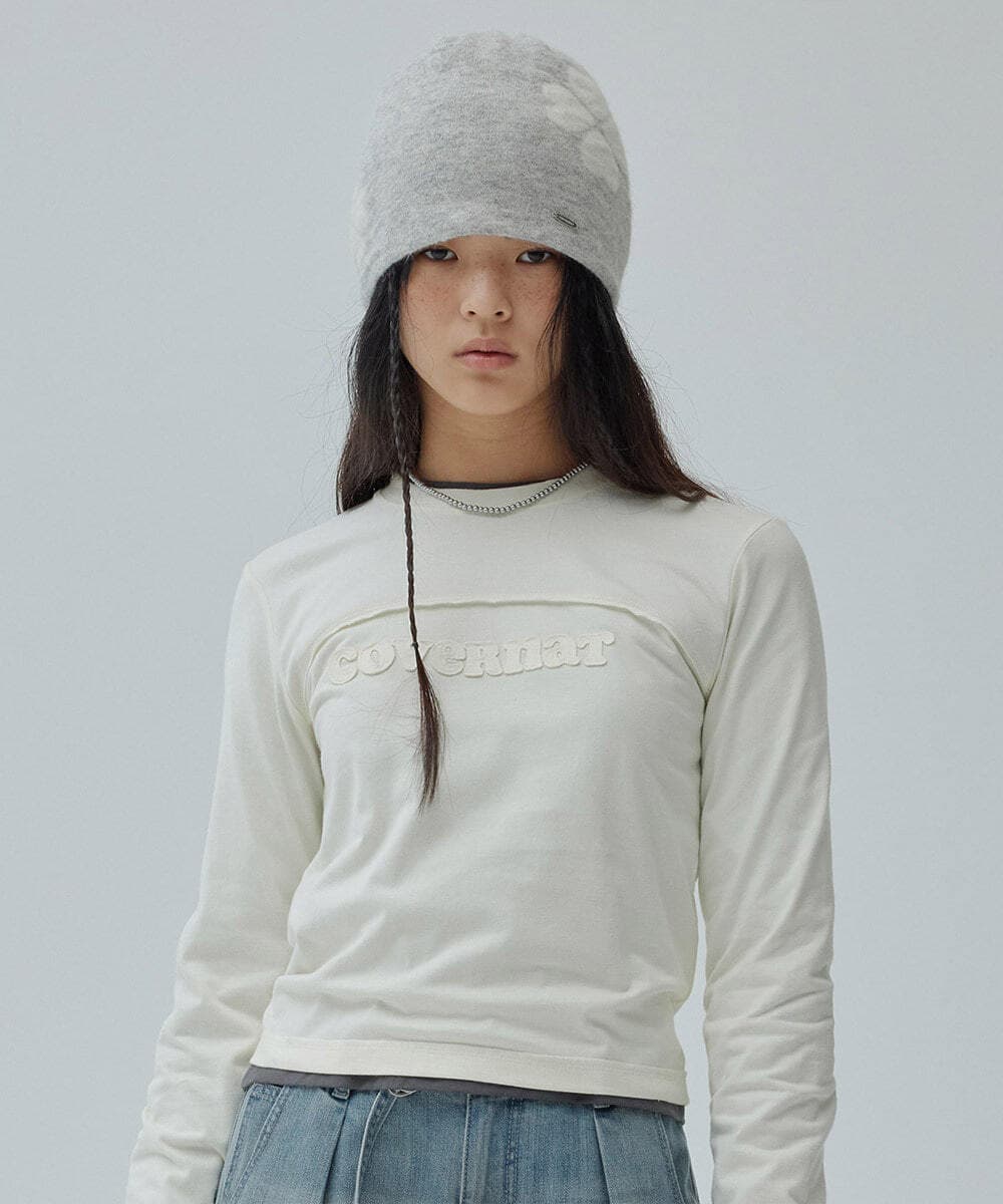 우먼 쿠퍼 로고 슬림핏 롱슬리브 Ivory