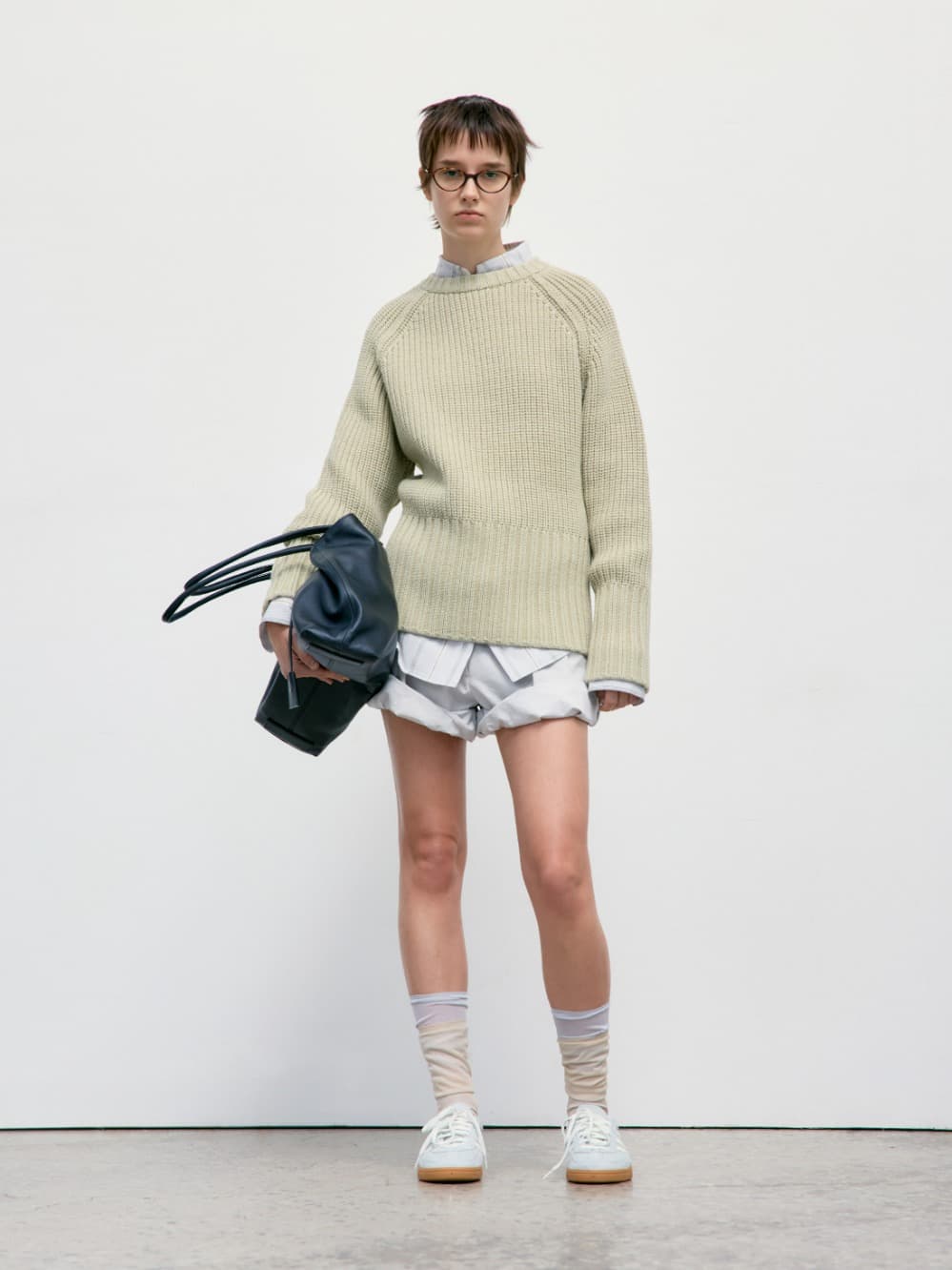 Chunky Rib Knit Sweater_Light Green
