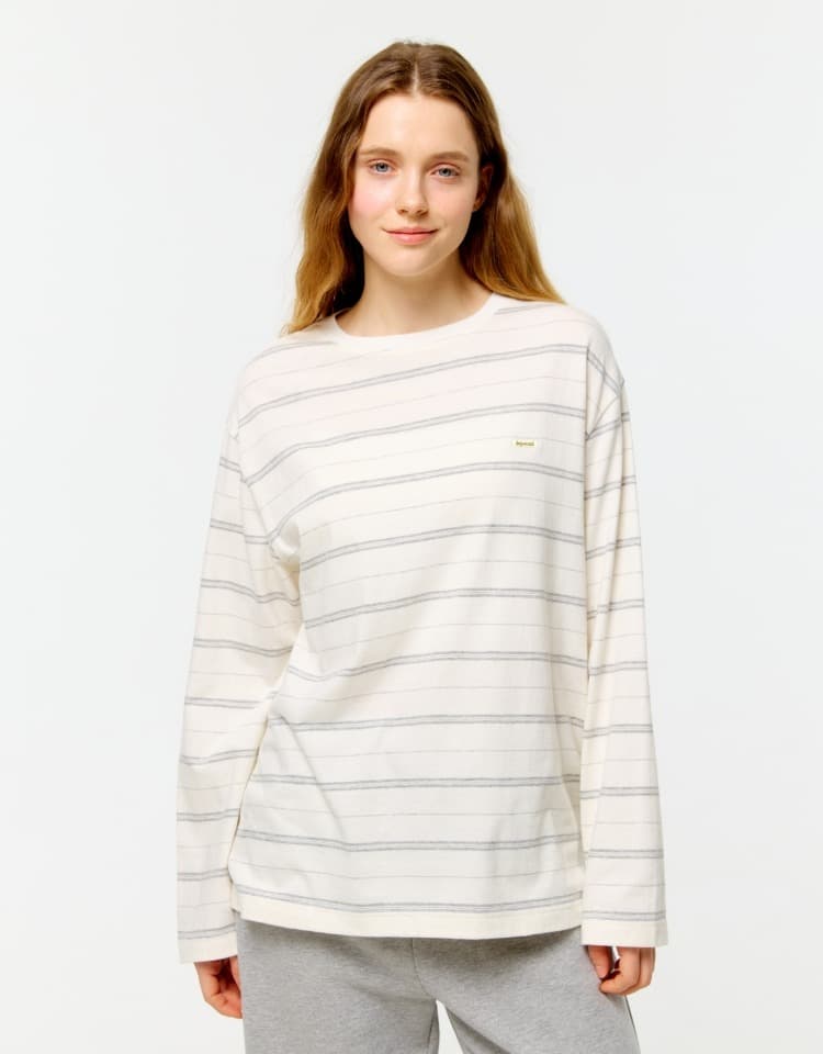 multi stripe t-shirt - ivory