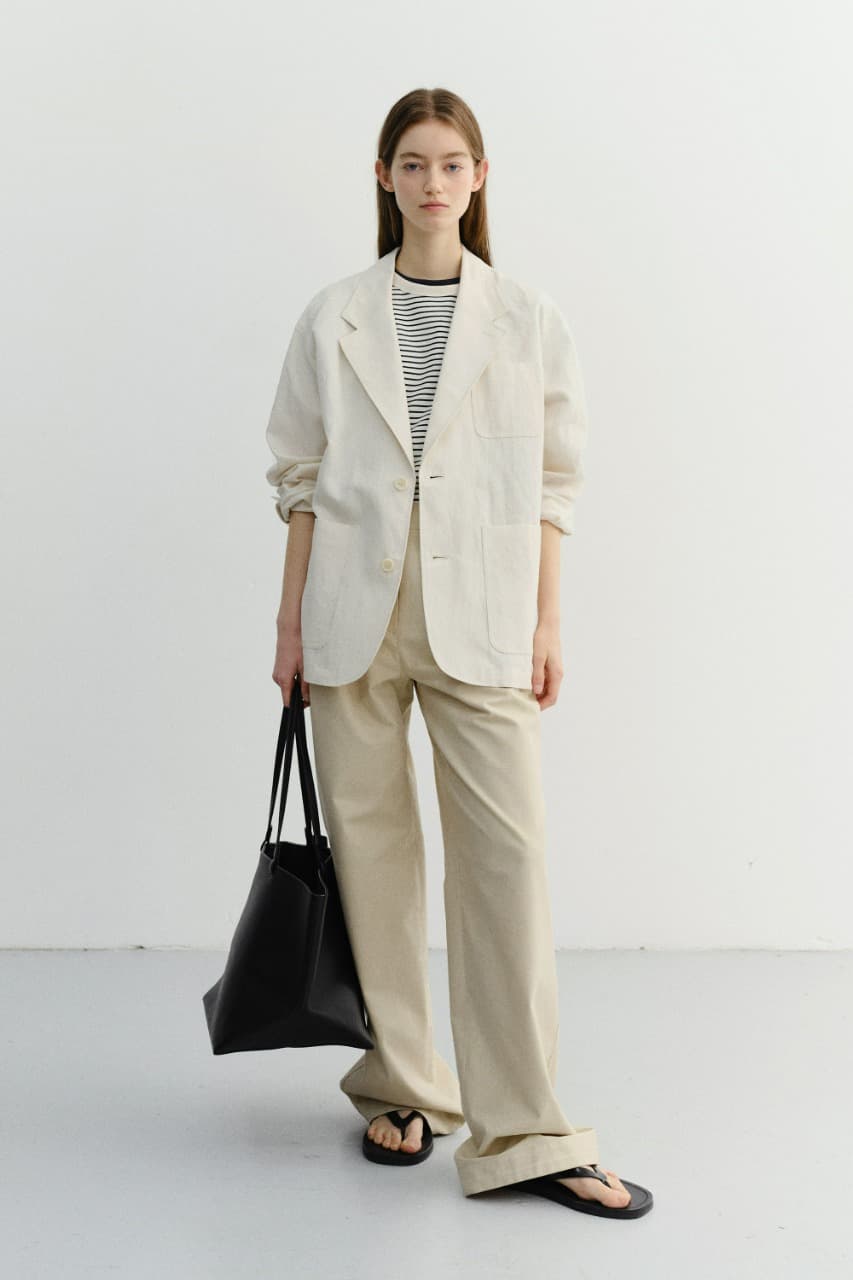 UNISEX SOFT TAILORED JACKET CREAM_UDJA6B123CR