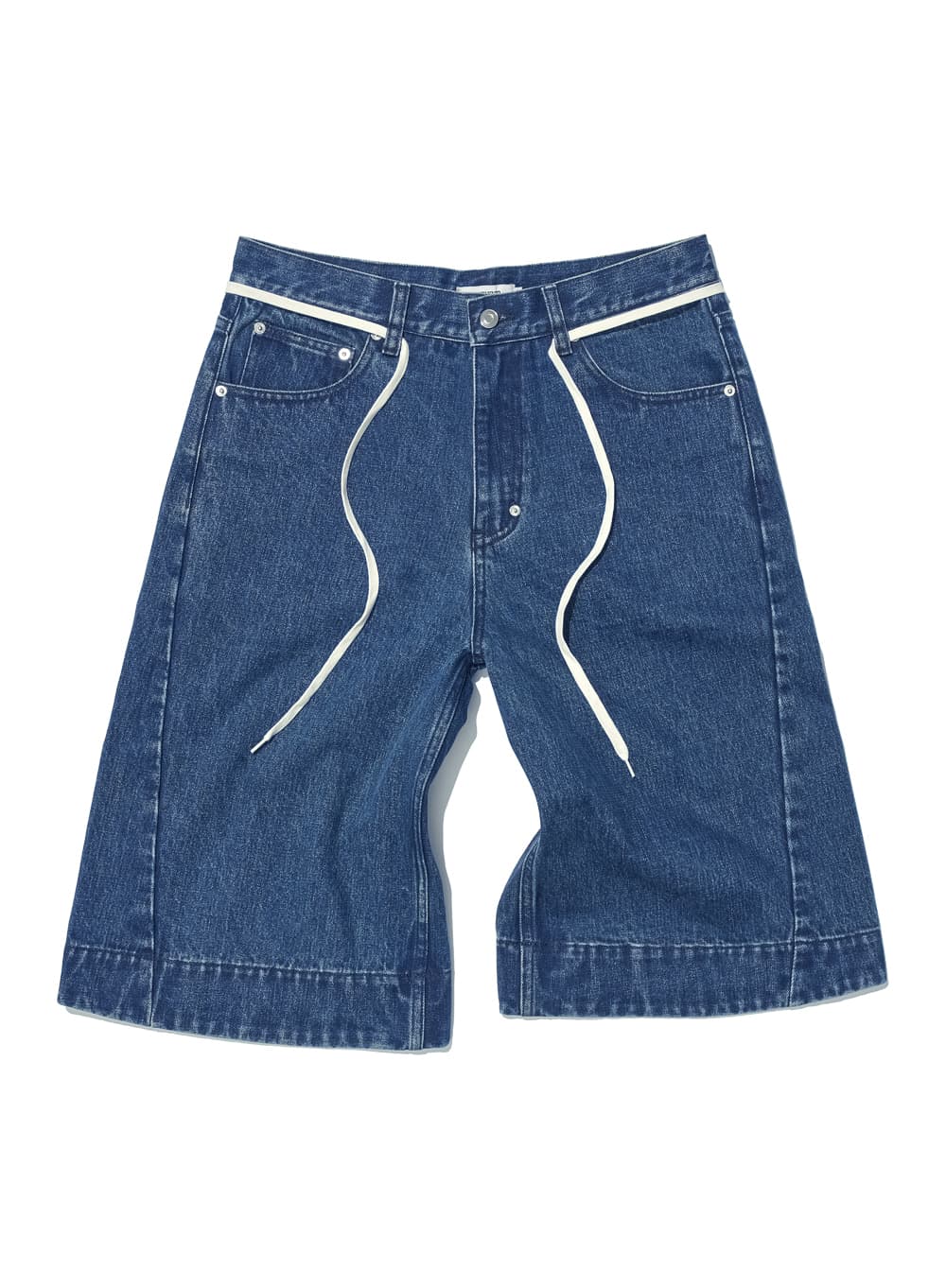 DRAWSTRING BERMUDA JEANS_DARK BLUE