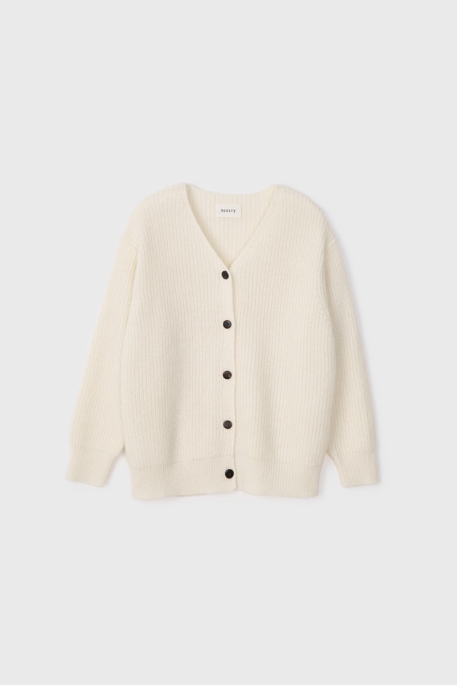 Mohair Button Cardigan (Ivory)