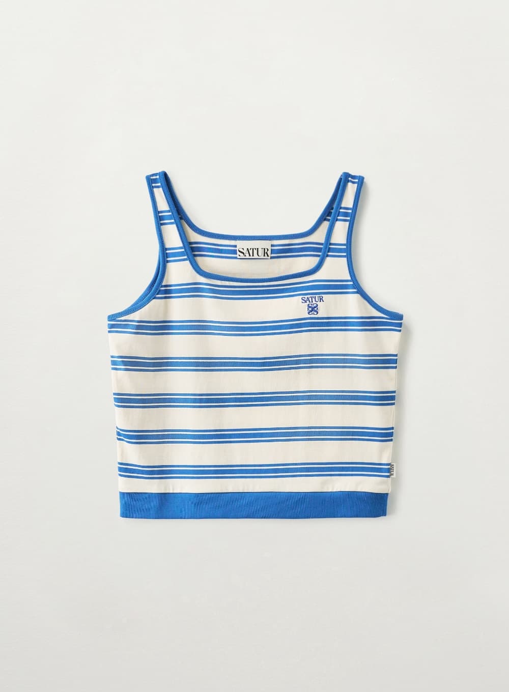 (W) Square Neck Stripe Sleeveless - Blue