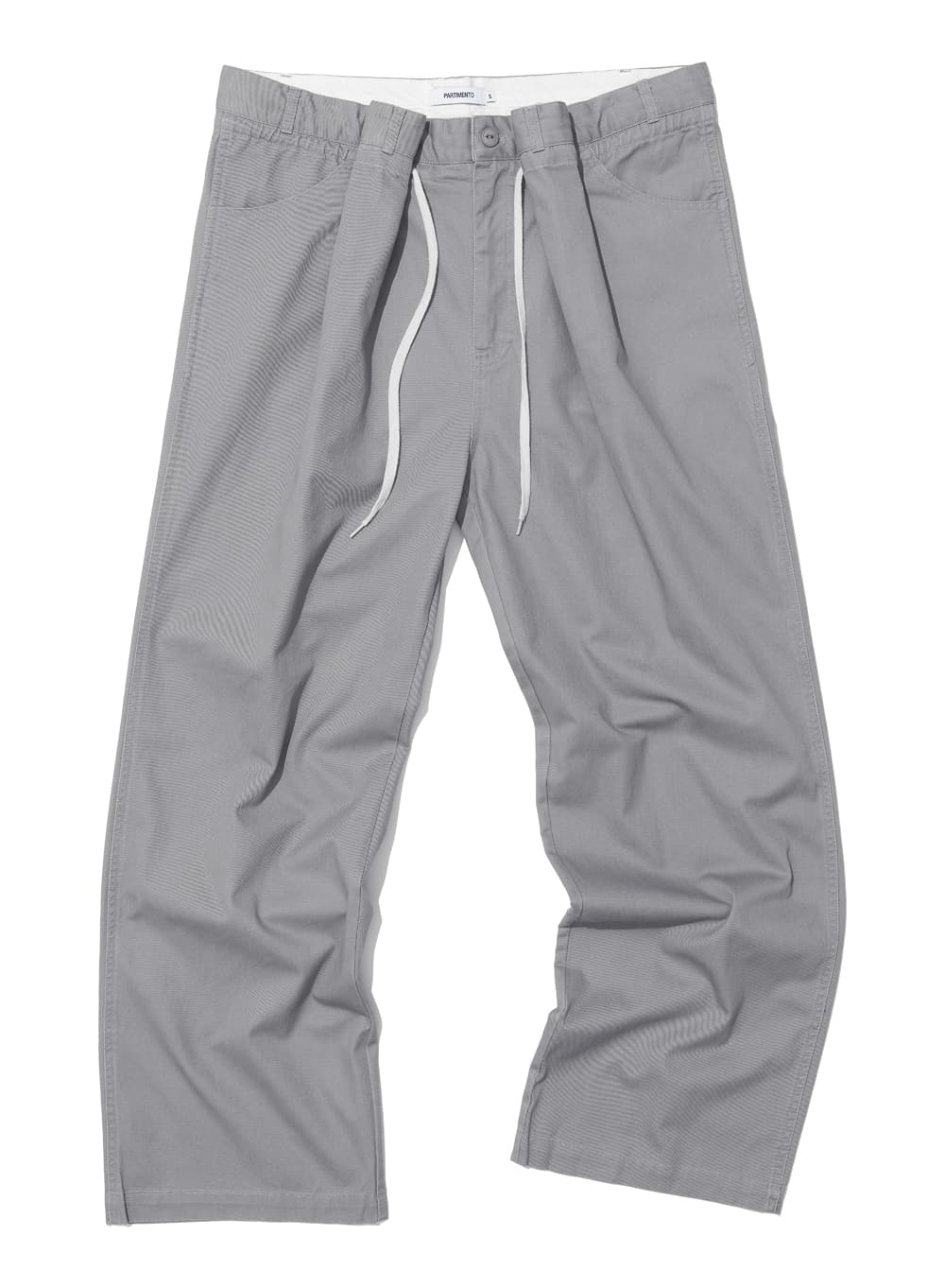 WASHED DRAWSTRING CHINO PANTS_GREY