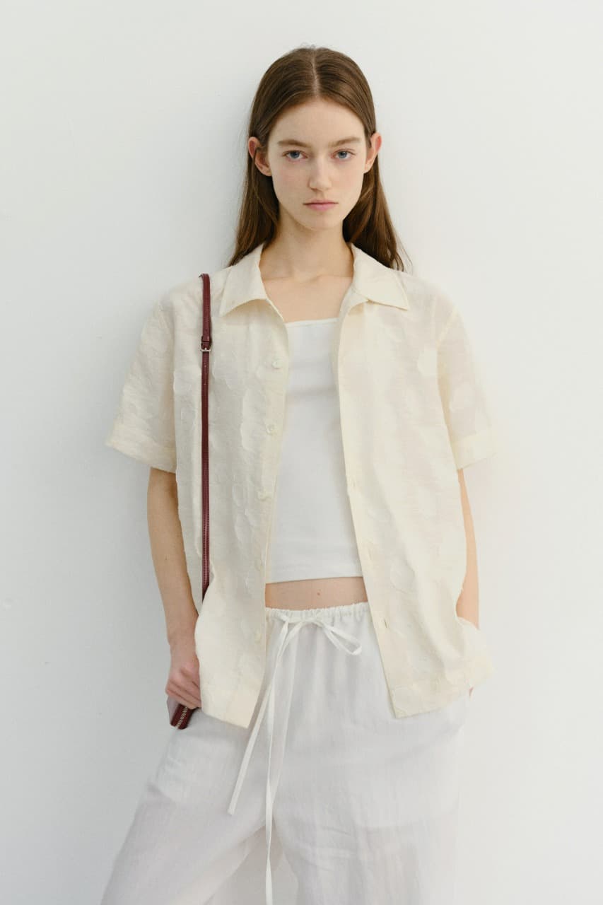 UNISEX HOLIDAY JACQUARD SHIRT CREAM JACQUARD_UDSH6B122IV