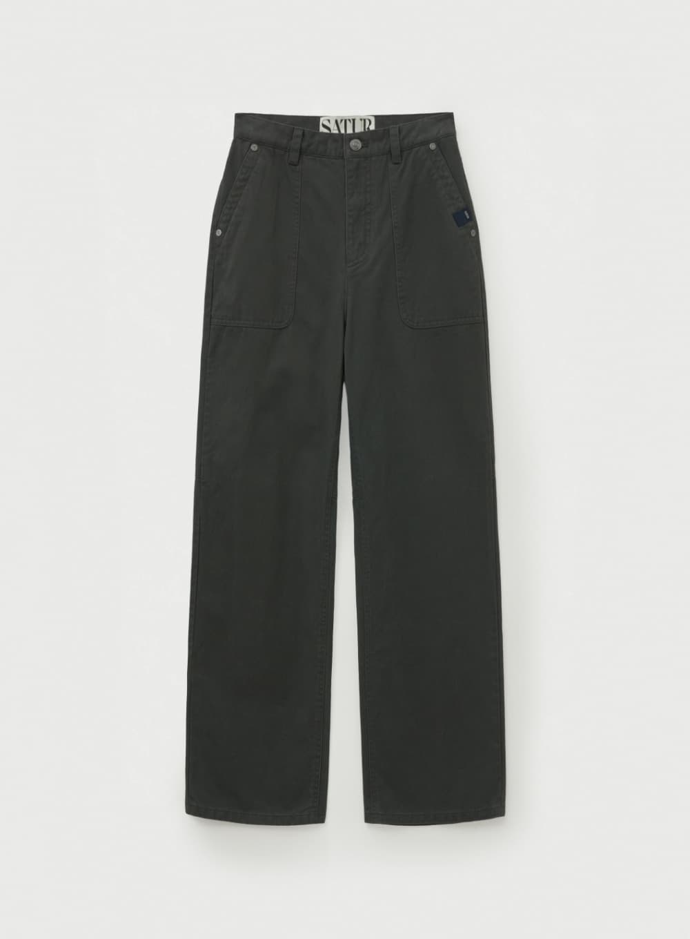 (W) Dying Semi Wide Fatigue Pants - Charcoal