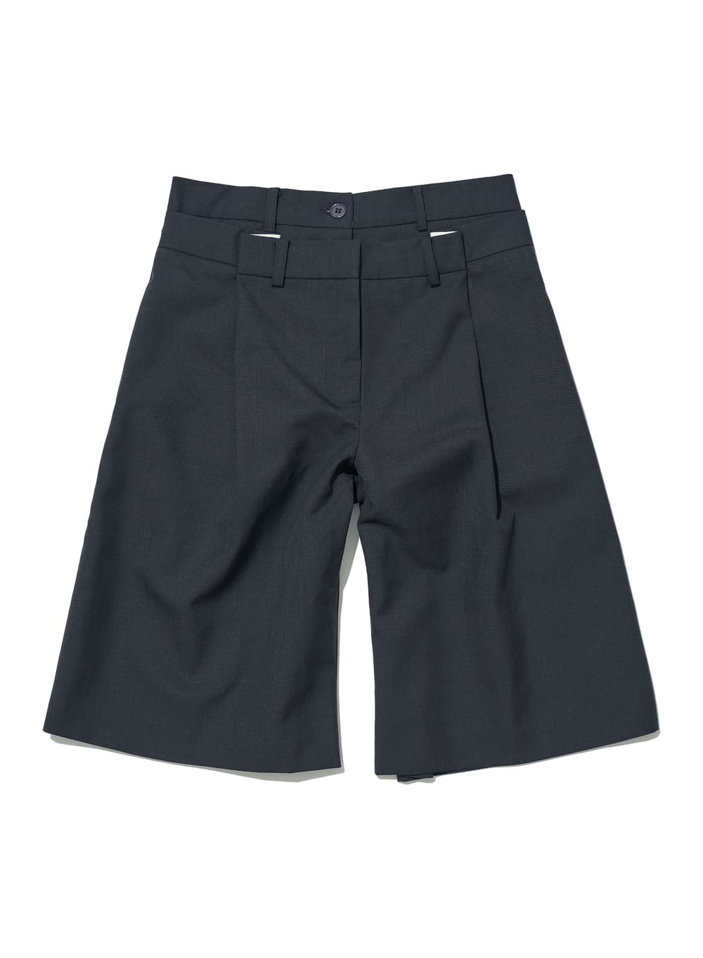 DOUBLE-LAYER WAIST BERMUDA PANTS_CHARCOAL