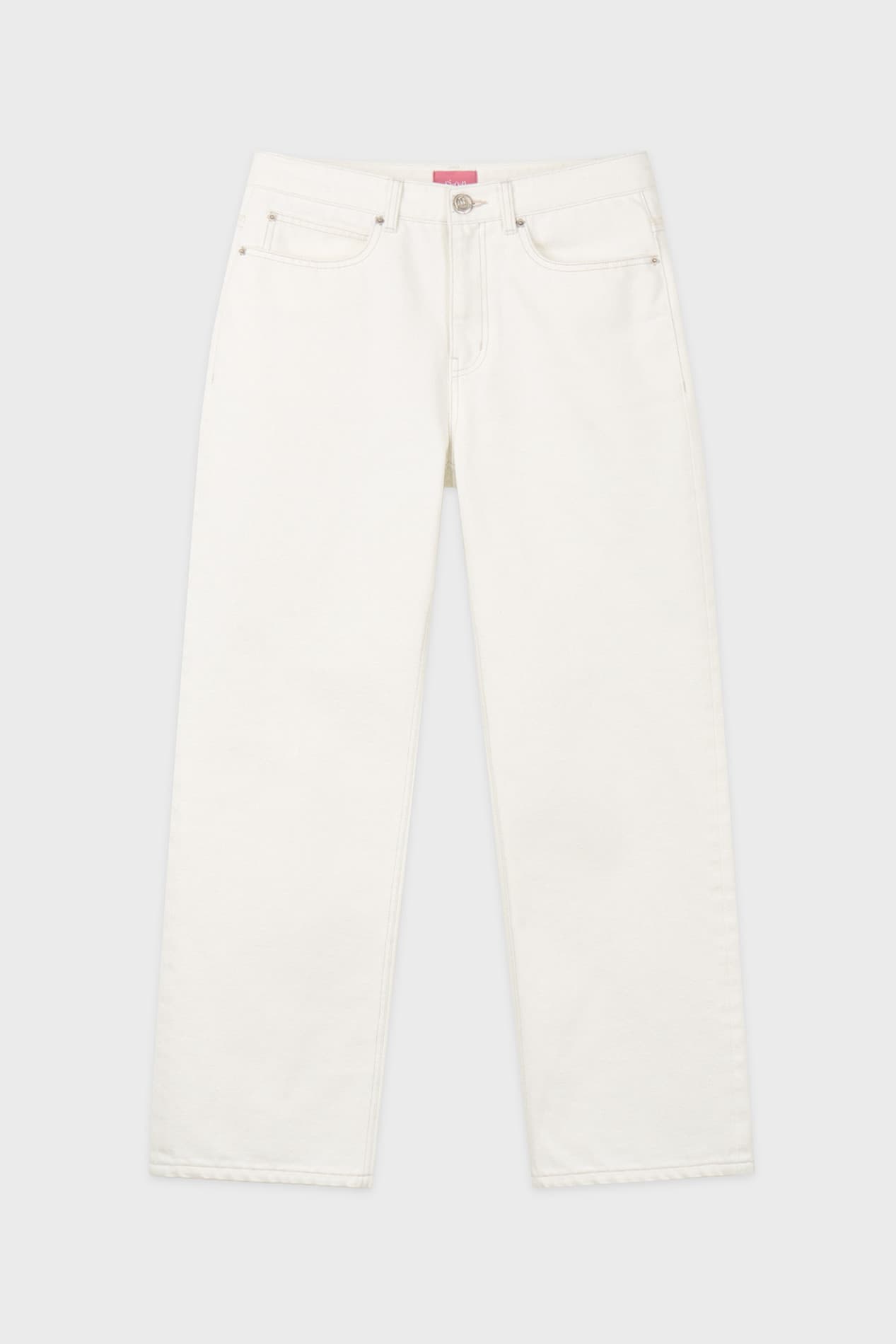 Lace Straight Denim (White)
