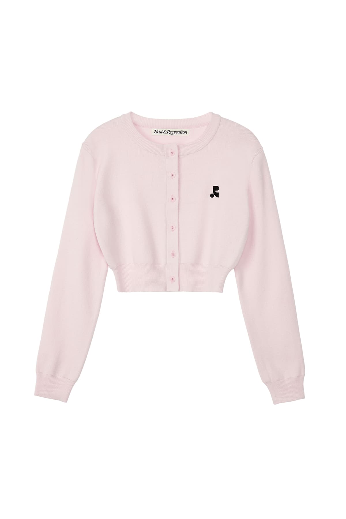 RR CROPPED KNIT CARDIGAN - PINK