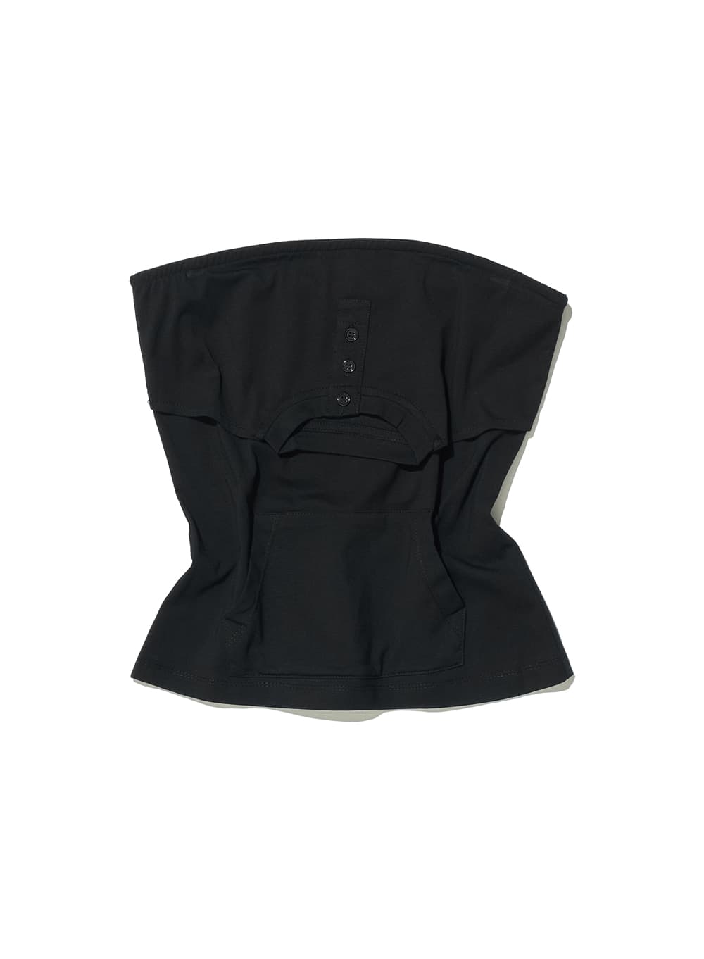 DECONSTRUCTED STRAPLESS TOP_BLACK
