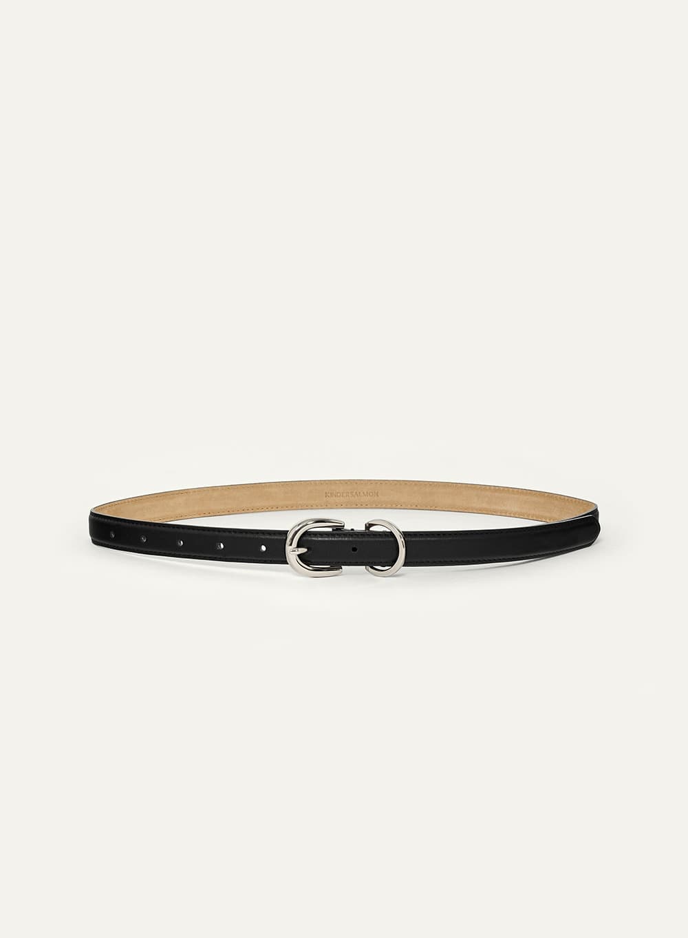 Silver Buckle Leather Belt Black