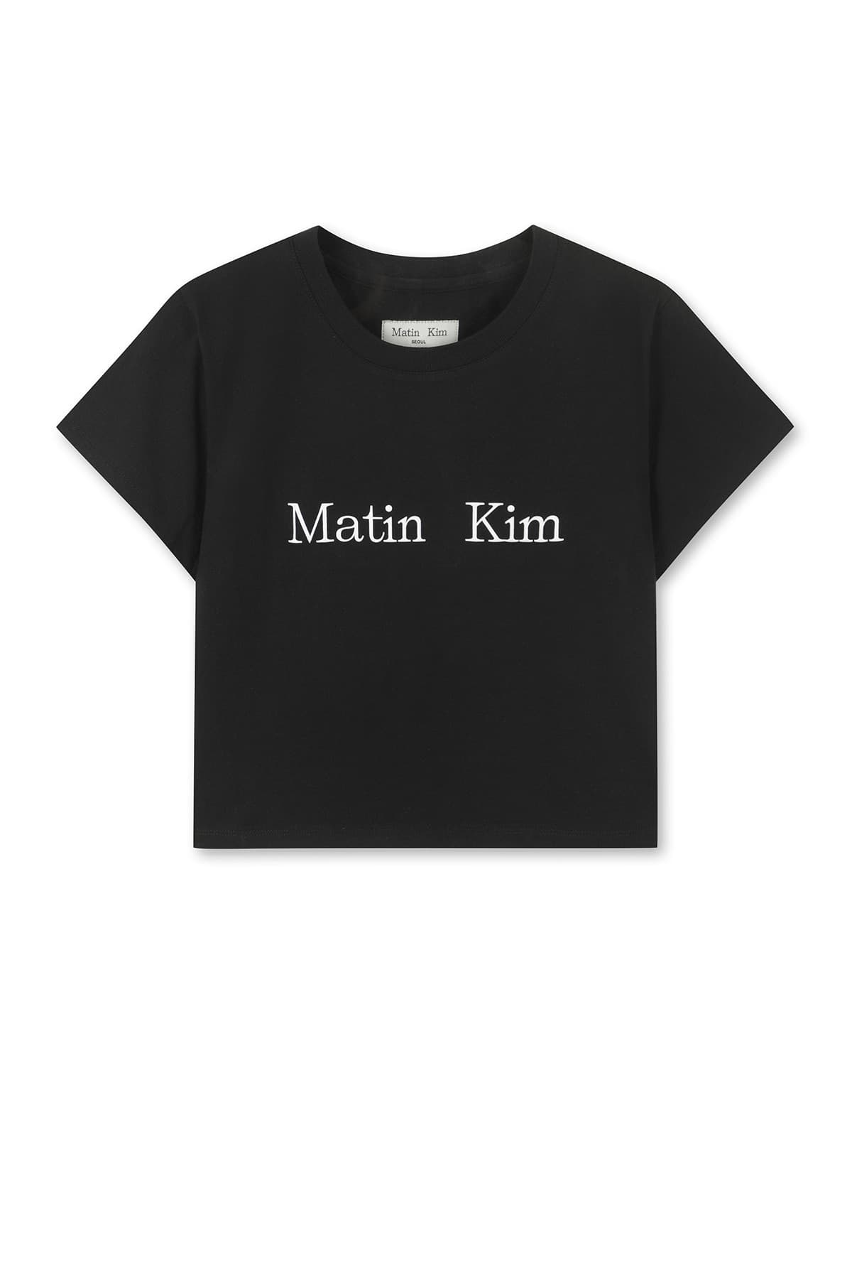 MATIN KIM LOGO CROP TOP IN BLACK