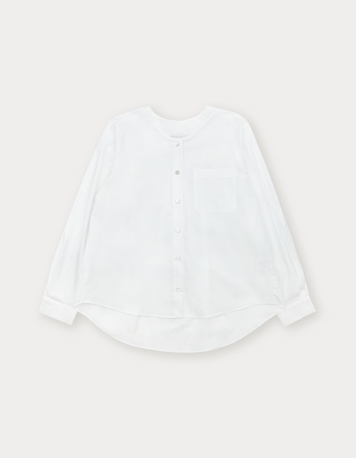 Shell Button Round Shirt - Ivory