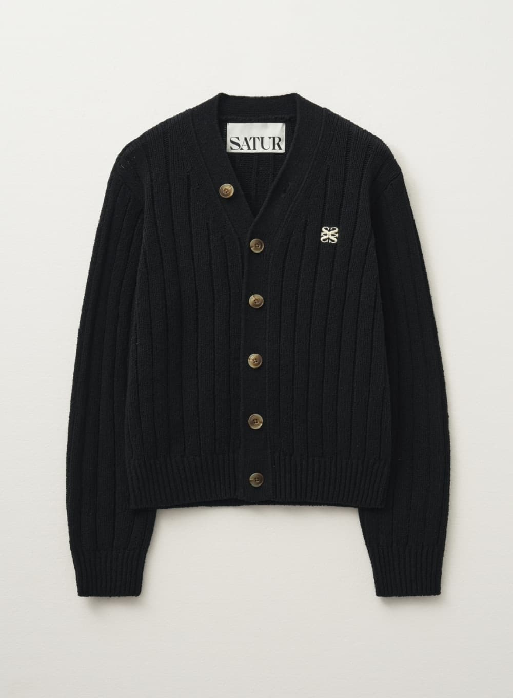 (W) Faro Over Size Boucle Cardigan - Classic Black