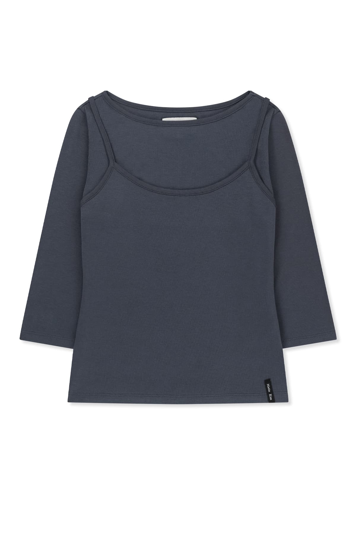 3/4 SLEEVE TOP & TANK LAYERED SET IN SMOKE BLUE