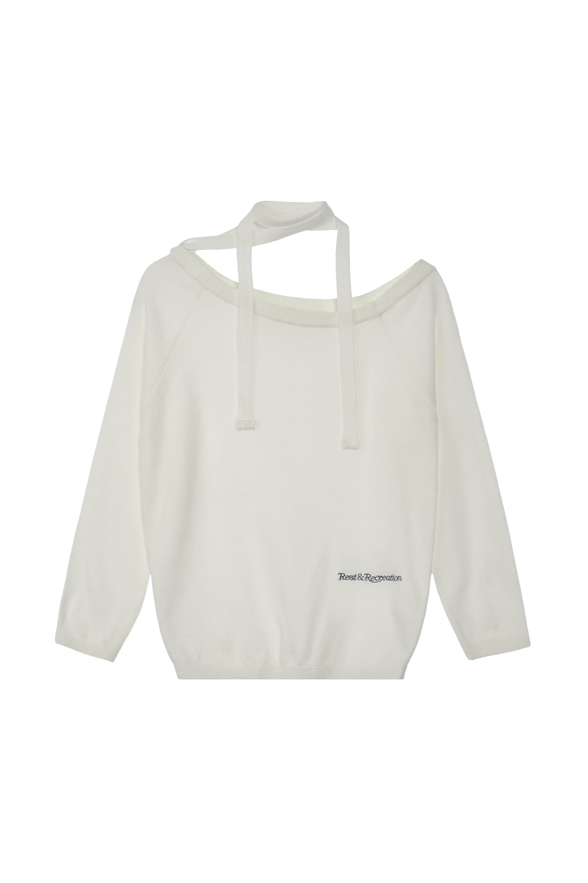 ONE-SHOULDER KNIT TOP - IVORY