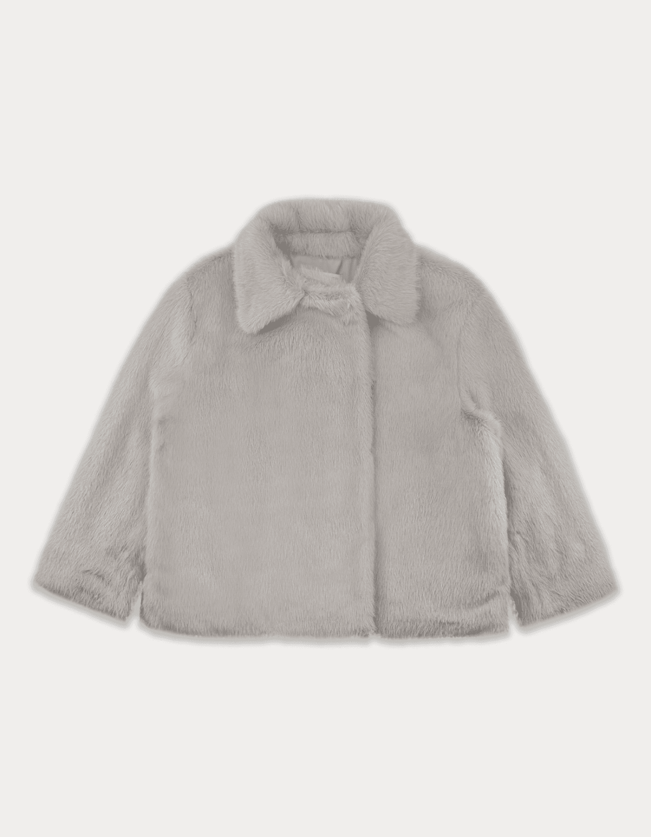 Half Fur Jacket - Light Grey
