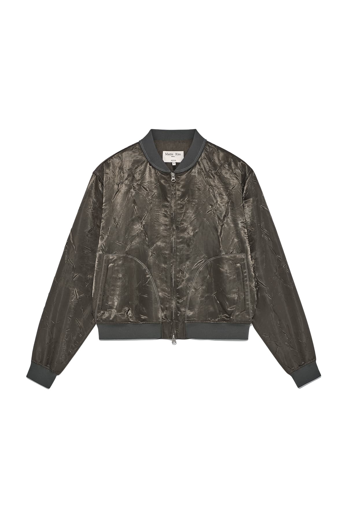 BACK LOGO CRINKLE BLOUSON FOR WOMEN IN KHAKI