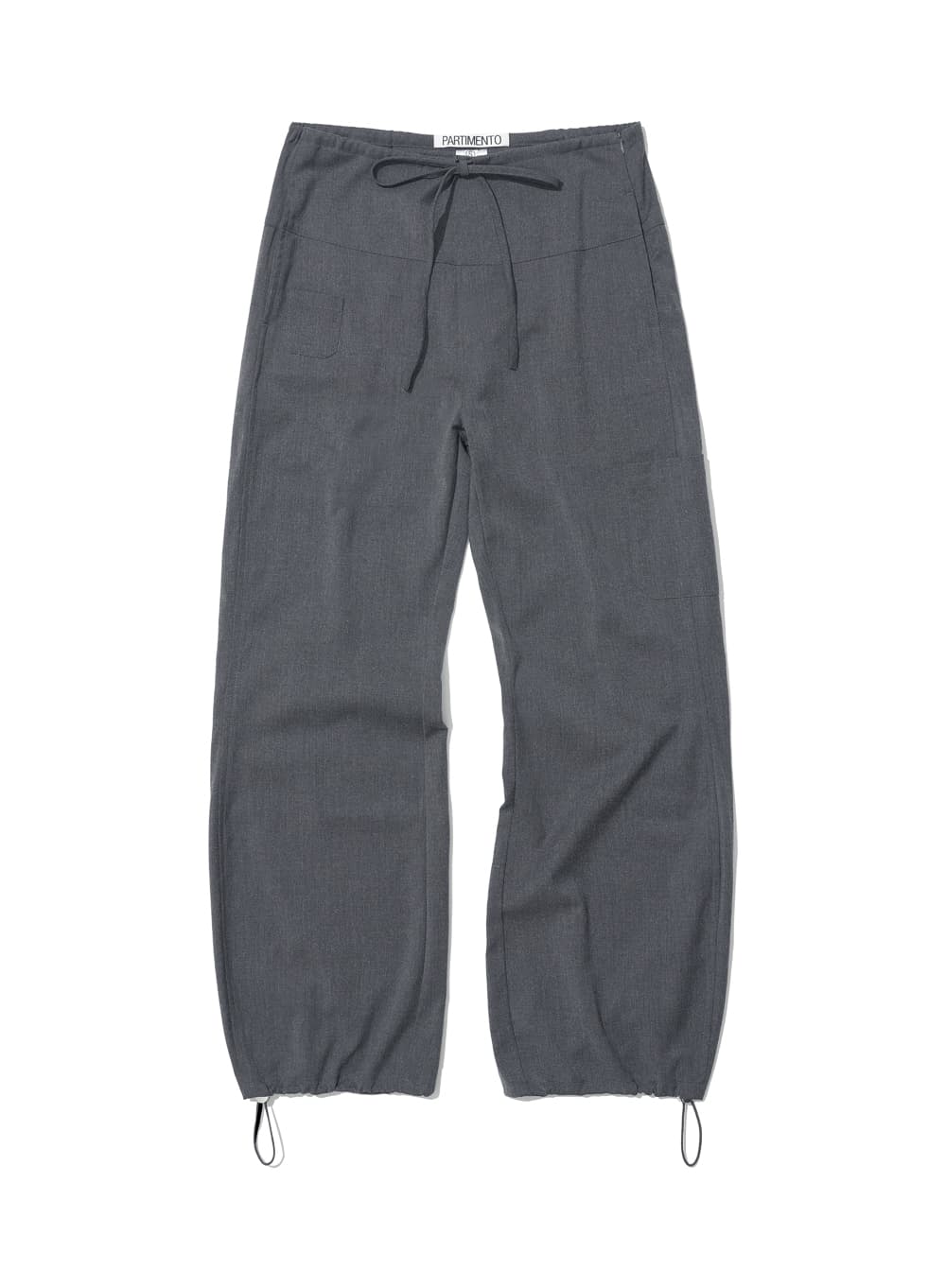 DRAWSTRING ROUNDING SLACKS_GREY