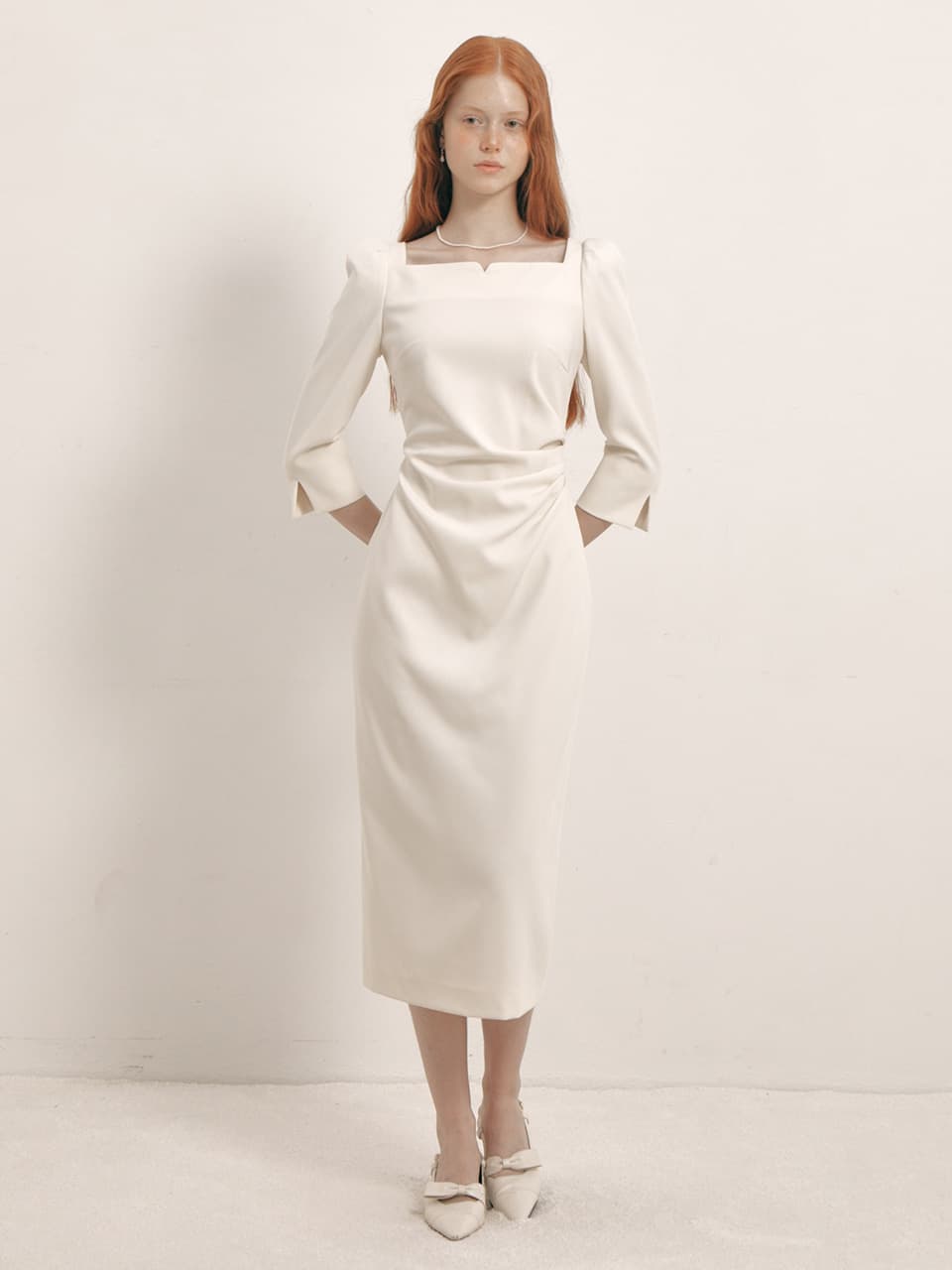 Drape Heart Neck Dress(2color)
