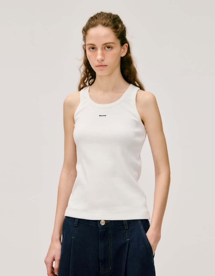 box logo sleeveless - ivory