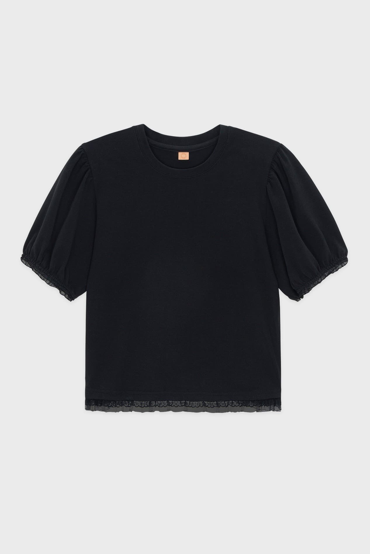 Double Lace Puff T-Shirts (Black)