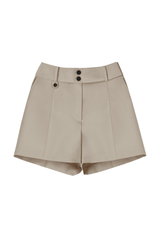 Double button shorts (Beige)