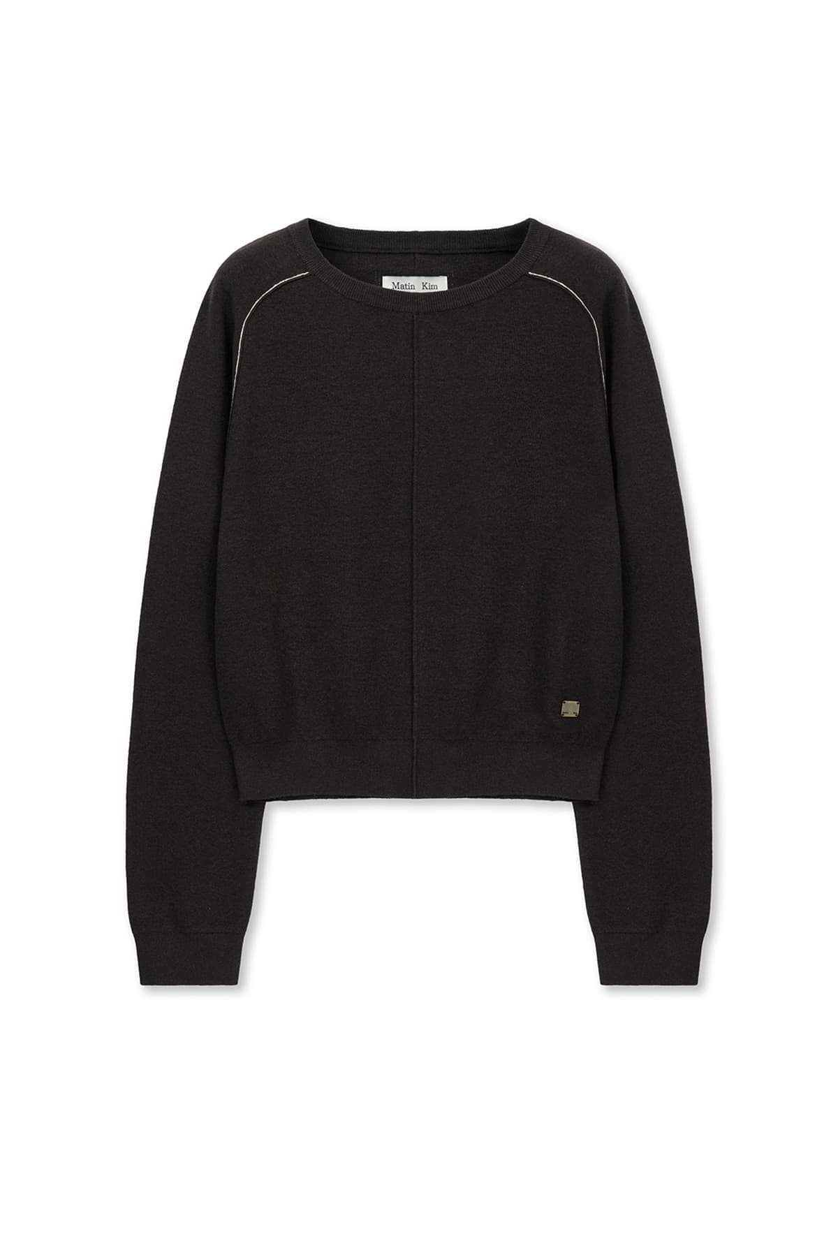 RAGLAN SLEEVE KNIT PULLOVER IN DARK BROWN