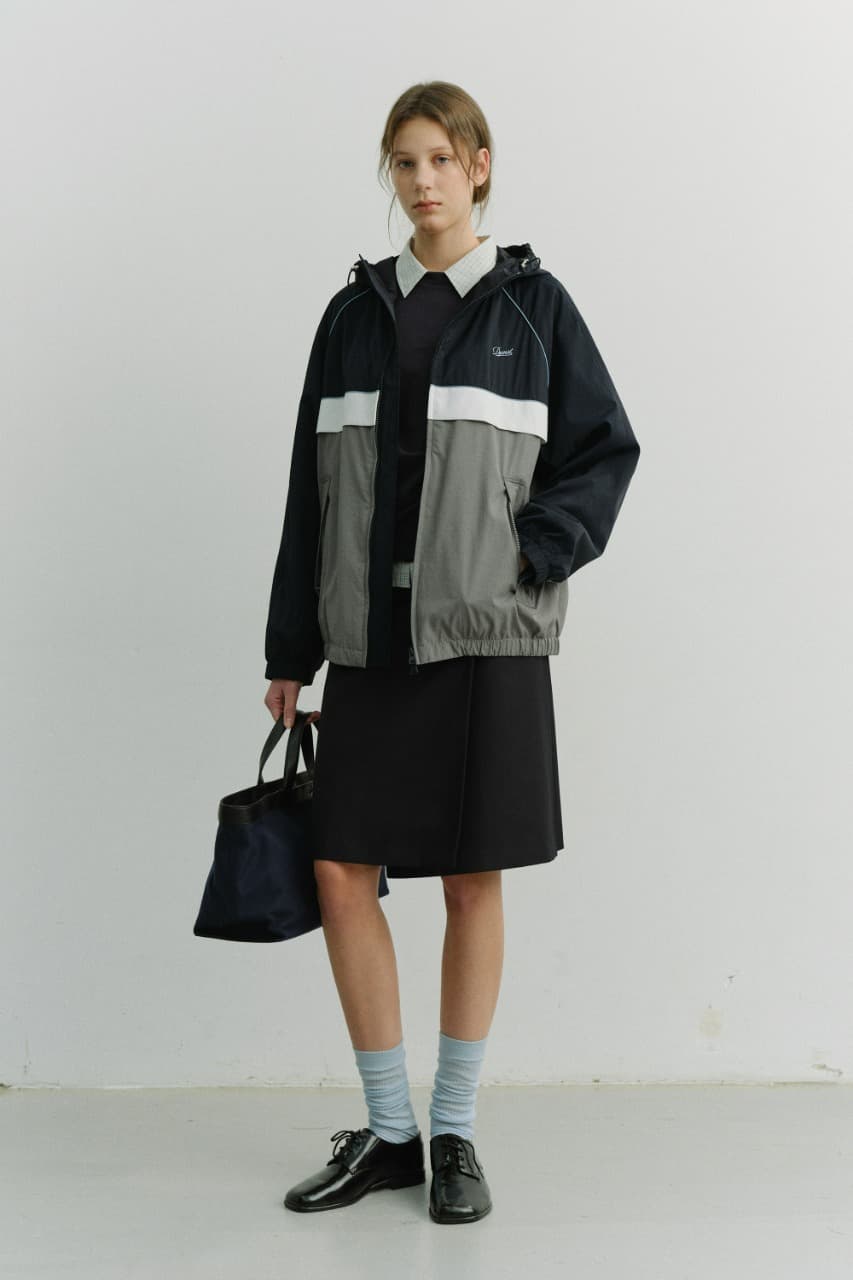 UNISEX BLOCKED WINDBREAKER NAVY_UDJU6A110N2