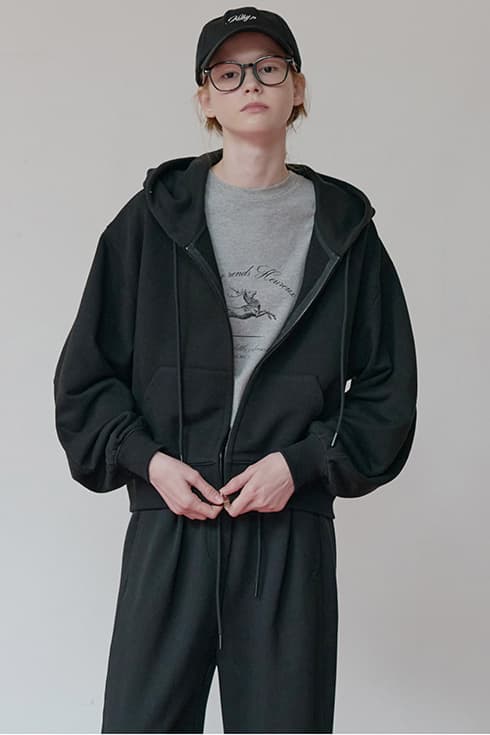 25FN hoody zip-up [BK]
