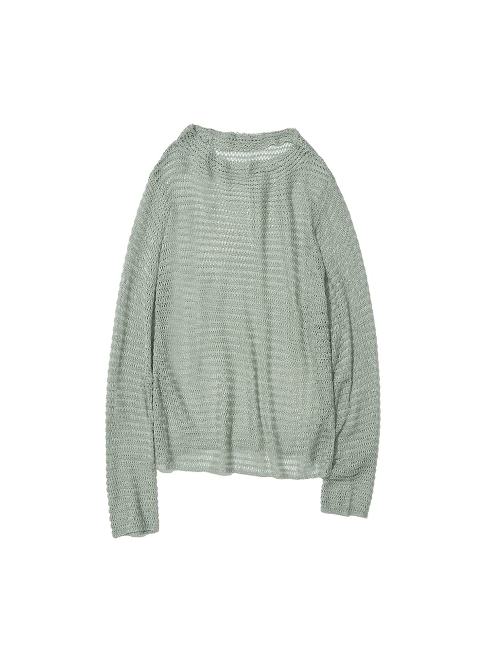 SHEER BOAT NECK KNIT TOP_MINT