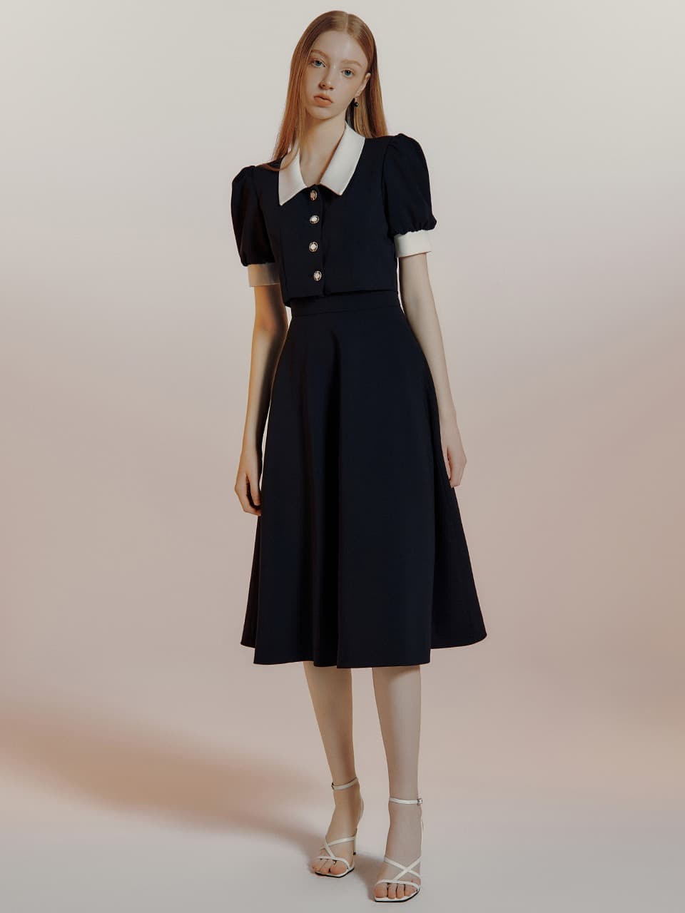 Toivo flare midi skirt