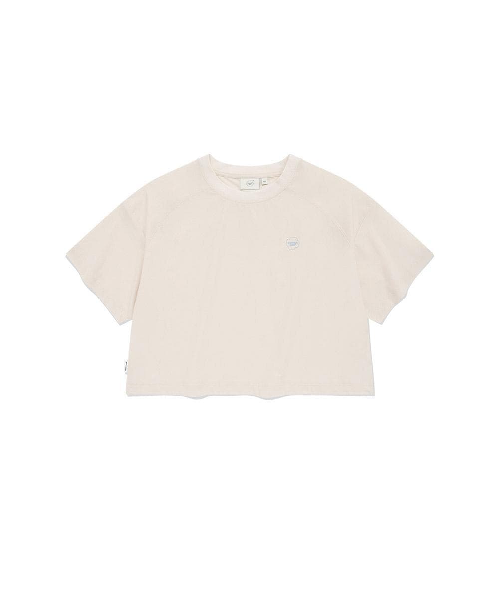 우먼 컴포트 스트링 크롭 티셔츠 Ivory