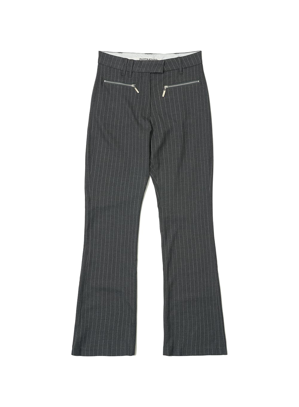STRIPED BOOT CUT PANTS_CHARCOAL