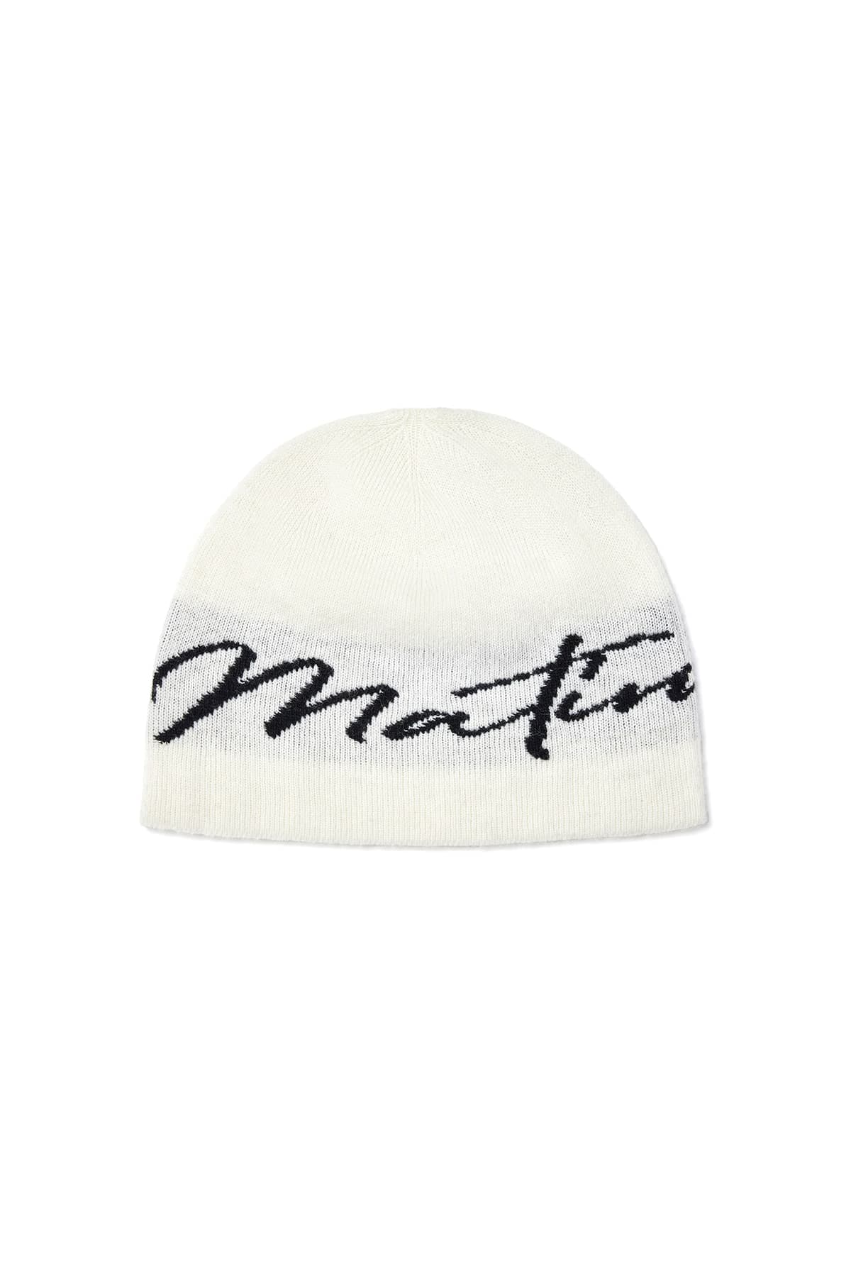 MATIN LOGO SCRIPT BEANIE IN IVORY